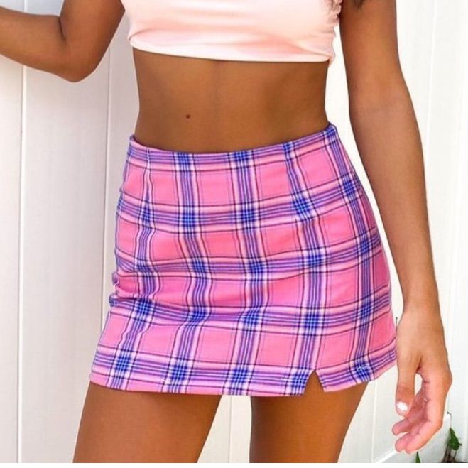 The Briggs Mini Skirt Pink Plaid Print Invisible Side Zipper Front Slit 80% Cotton 20% Polyester Made In China Cold Hand Wash Only, Cool Iron, Do Not Soak, Do Not Tumble Dry Mini Skirt Pink, Pink Plaid, Plaid Print, Princess Polly, Front Zipper, Side Zipper, Pink Blue, Mini Skirt, Womens Skirt