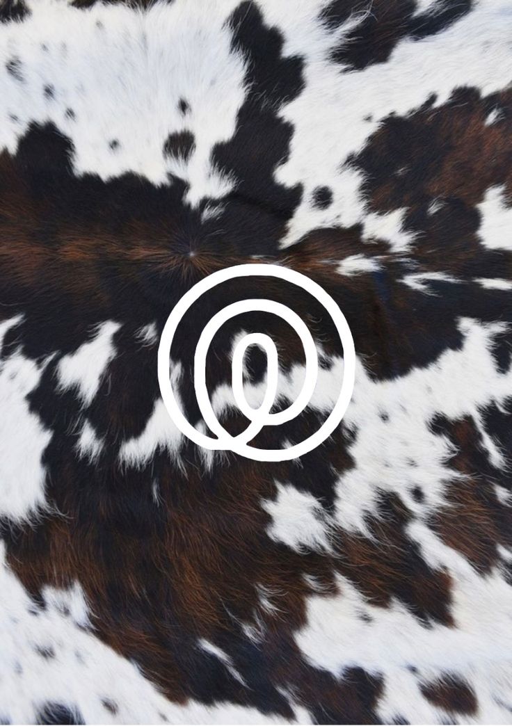 the letter q is surrounded by brown and white animal print fabric with an oval at the center