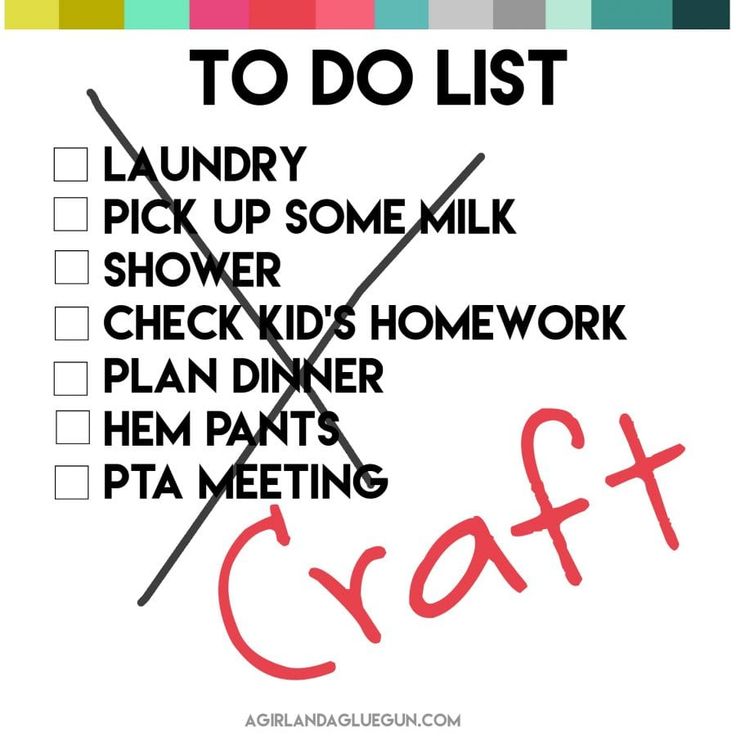 a poster with the words craft to do list written in red and black on it