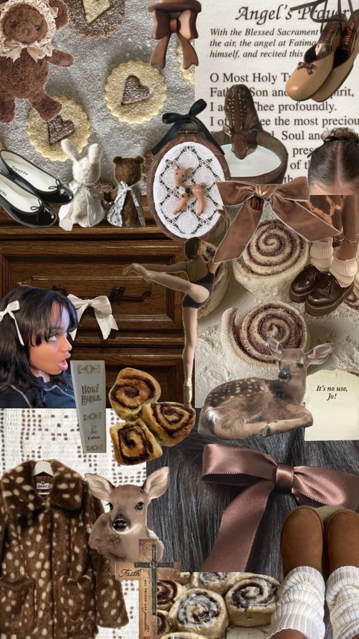 a collage of different items including shoes, clothing and other things in the background