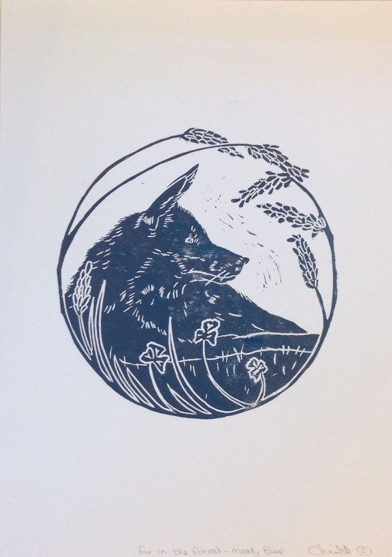 a blue and white drawing of a mountain with trees in the center, on a white background