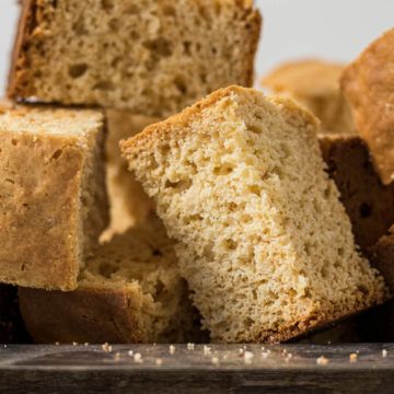 several pieces of bread stacked on top of each other