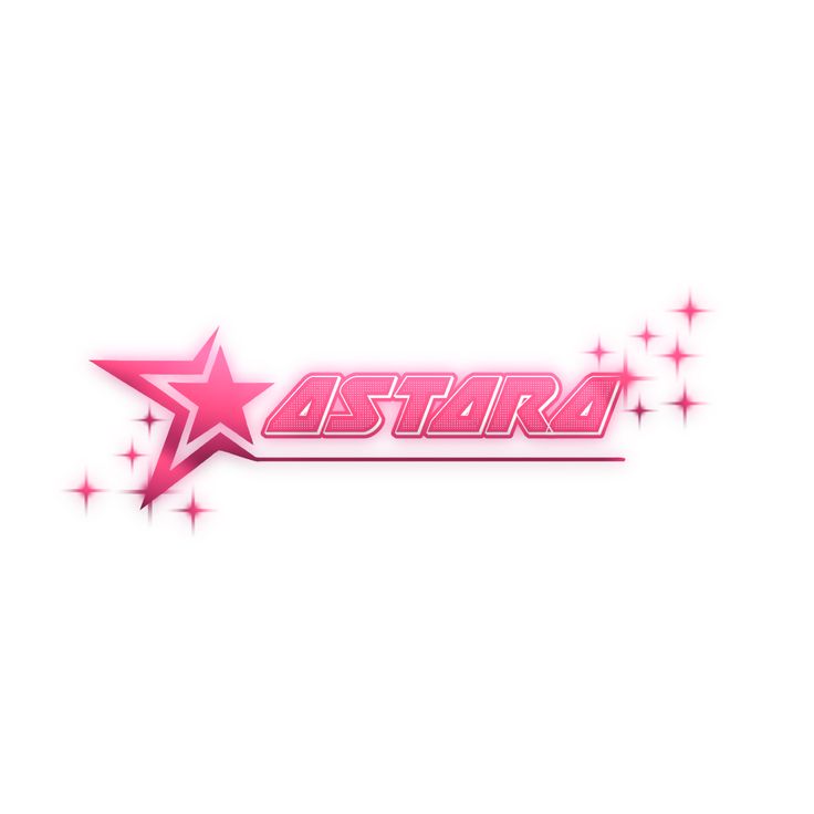 the star logo is pink and has stars on it, as well as an arrow