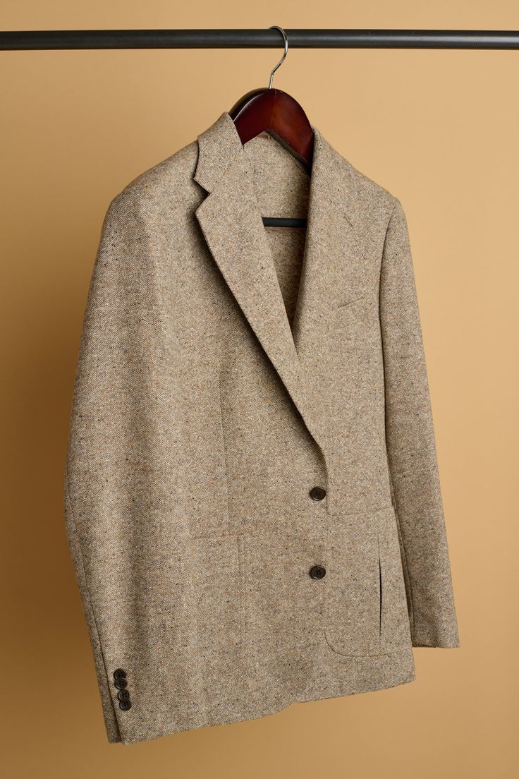 A best-selling handmade bespoke jacket crafted from Ariston's famous 3-season donegal tweed fabric; with all of its glorious flecks of color. Everybody loves a donegal tweed; the tradition, the texture, the coloring, the durability. And this one has been updated (made lighter and more breathble) so you can wear it throughout more of the year - without losing any of the charm, performance or resilience. Timeless Tweed Single-breasted Blazer, Timeless Single-breasted Tweed Blazer, Notch Lapel Tweed Jacket For Tailoring, Timeless Tweed Sport Coat For Winter, Timeless Tweed Blazer For Fall, Timeless Tweed Jacket With Welt Pockets, Tailored Tweed Jacket With Lapel Collar, Wool Tweed Jacket With Welt Pockets For Tailoring, Timeless Tweed Suits For Fall