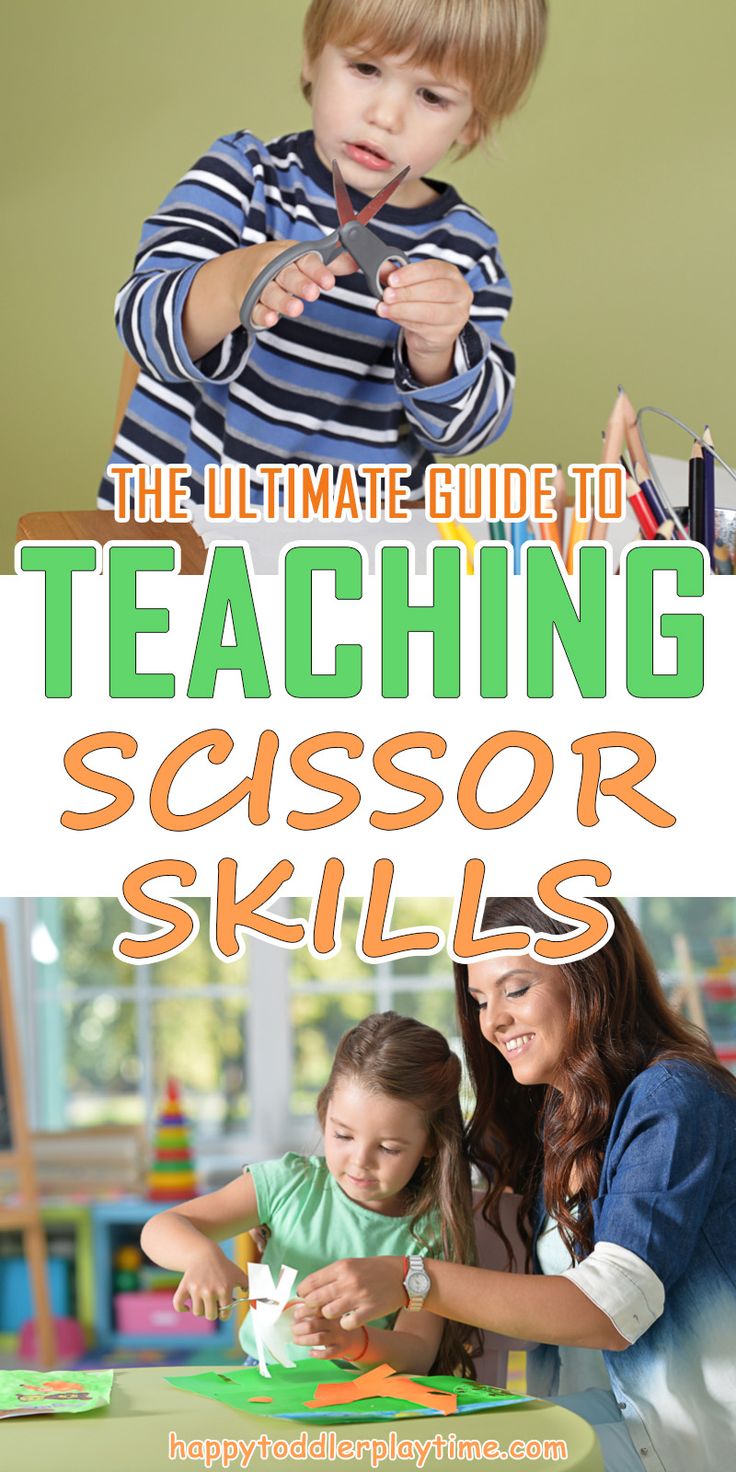 the ultimate guide to teaching scissor skills for kids with pictures and text overlay