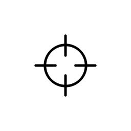 a crosshaired icon on a white background