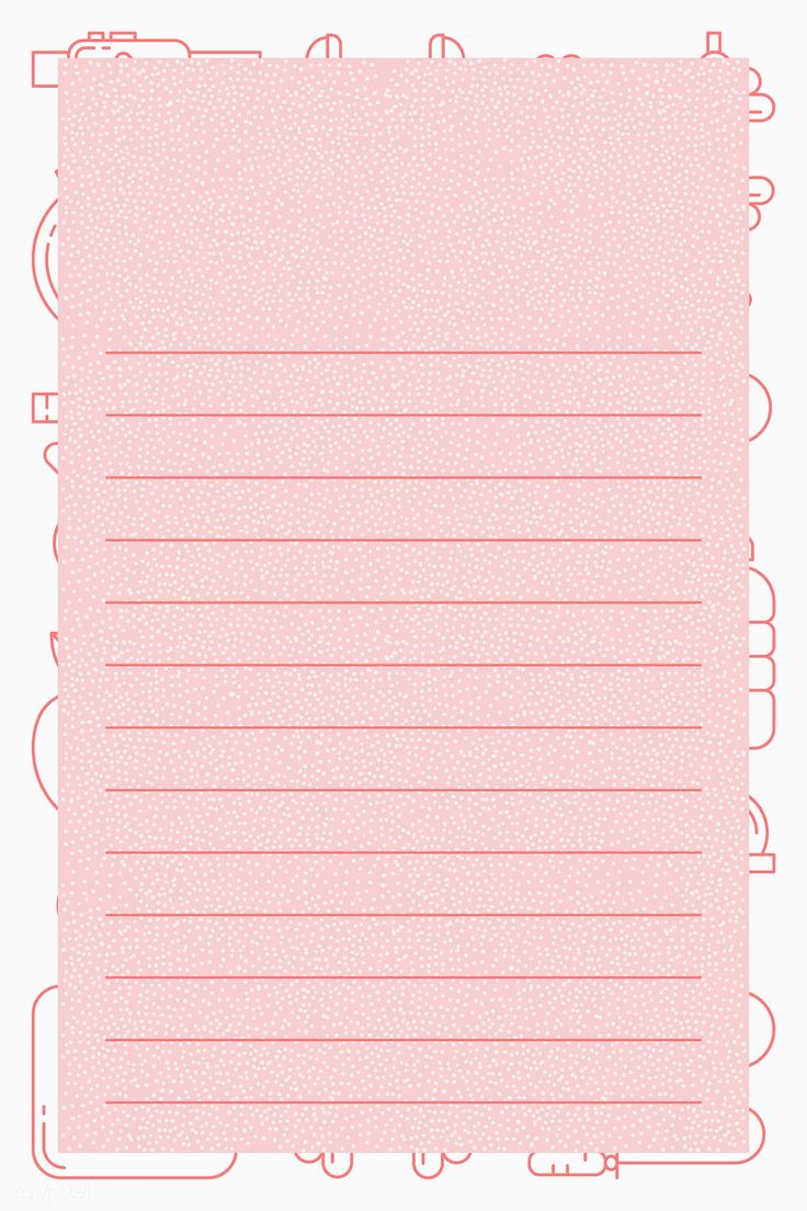 a pink lined paper with circles and lines on the bottom, in front of a white background