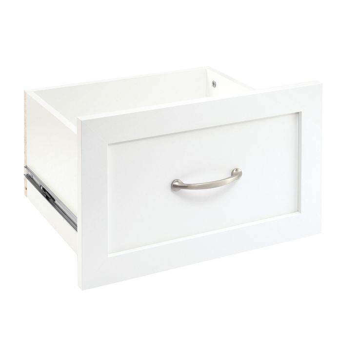 a white drawer with a handle on it