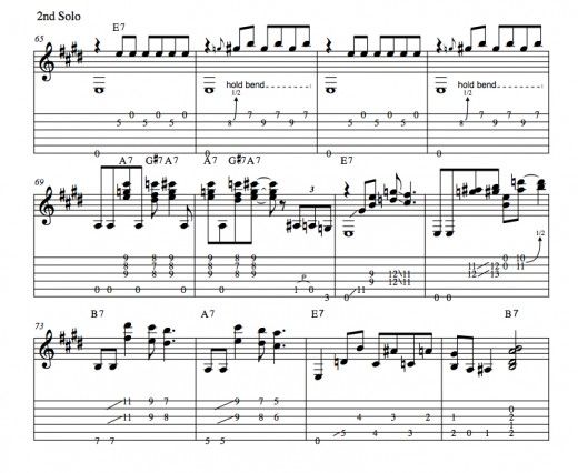 sheet music with notes and chords