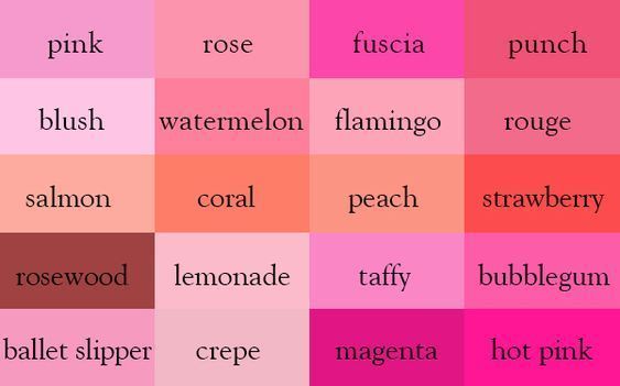 the names of different types of colors