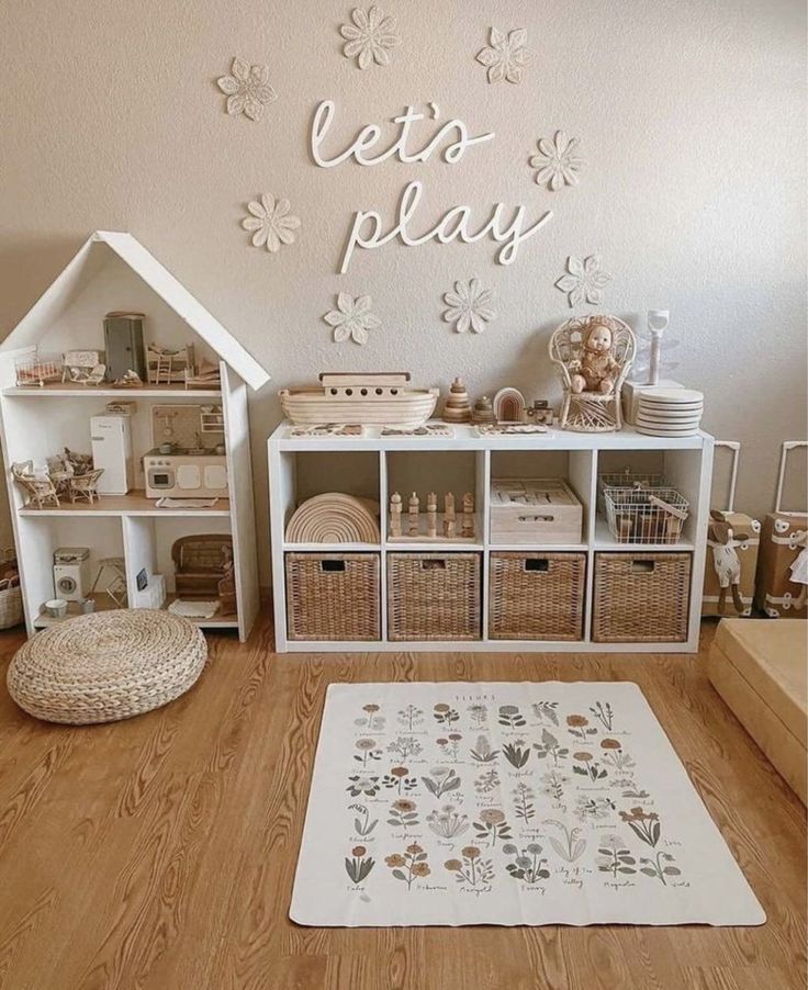 there is a play room with toys in it