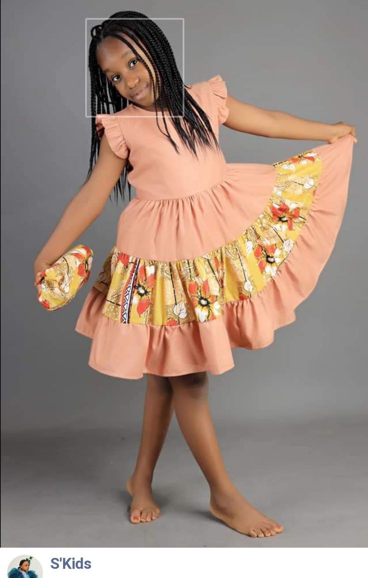 Ankara Dress For Girl Child, Girls Ankara Dresses, Latest Ankara Styles For Kids, Yakoema Fashion, African Kids Clothes, Ankara Styles For Kids, African Dresses For Kids, Short African Dresses