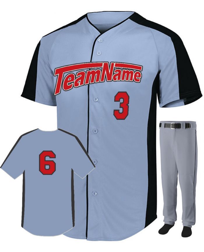 a baseball uniform with the name teamname on it and number 6 in red letters