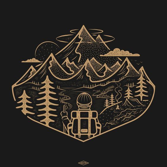 draw retro vintage style outdoor adventure hand drawings Camping Illustration Art, Adventure Graphic Design, Logo Montagne, Desain Buklet, Adventure Design, Adventure Art, Arte Inspo, Retro T Shirt, Nature Tattoos