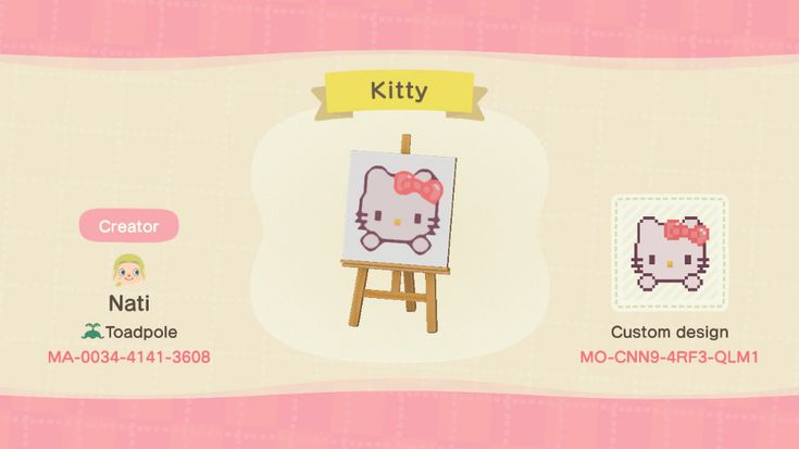 an animal crossing game with hello kitty on it's easel and other items