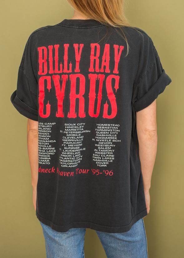 the back of a woman's t - shirt that says, billy ray circus