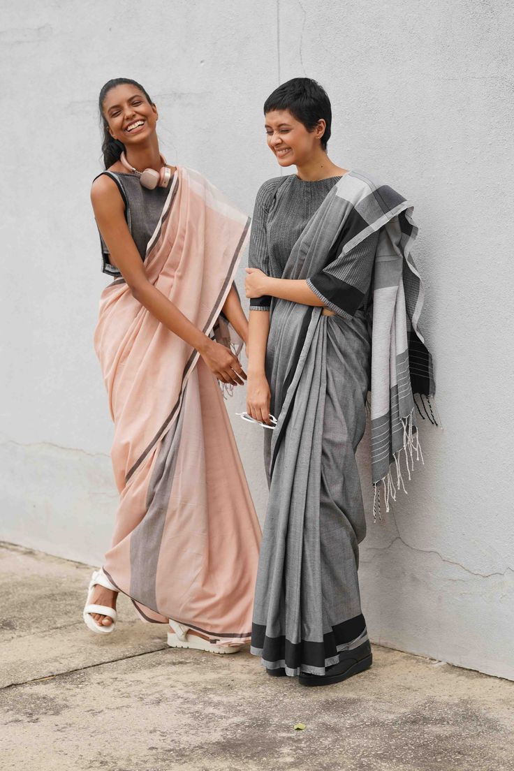 Sporty . Work Wear . Collection . Hand Woven . Handloom . Saree . Drape . Design Fusion Saree, Modern Sari, Saree Aesthetic, Blouses Work, Saree Drapes, Saree Drape, Formal Saree, Embroidery Blouses, Saree Style