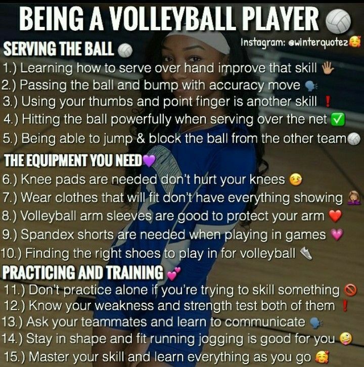 the volleyball player's instructions for her skills