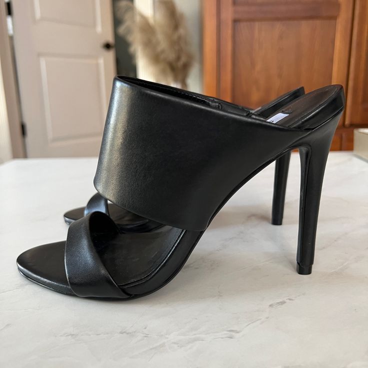 Steve Madden Mallory Heels Brand New, Never Worn! 4” Heel Sleek Mules With 4-inch Heel For Night Out, Almond Toe Heels With 4-inch Heel For Night Out, Party Mules With 4-inch Heel And Medium Width, 4-inch High Heel Mules For Workwear, Workwear Mules With 4-inch High Heel, Chic Mules With Reinforced Heel For Night Out, Party High Heel Mules Medium Width, Sleek 4-inch Heel Open Toe Heels, Sleek 4-inch Open Toe Heels