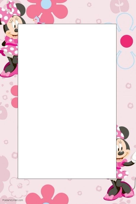 a minnie mouse photo frame with pink flowers