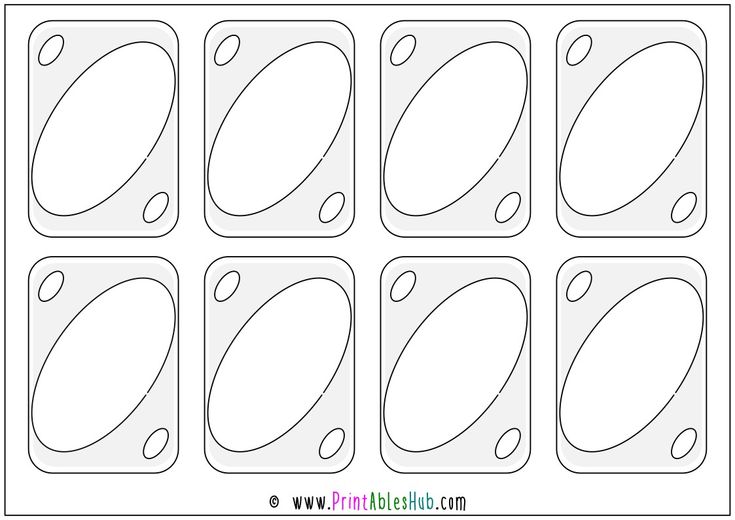 four square frames with oval shapes in the middle and two circles at the bottom, each one