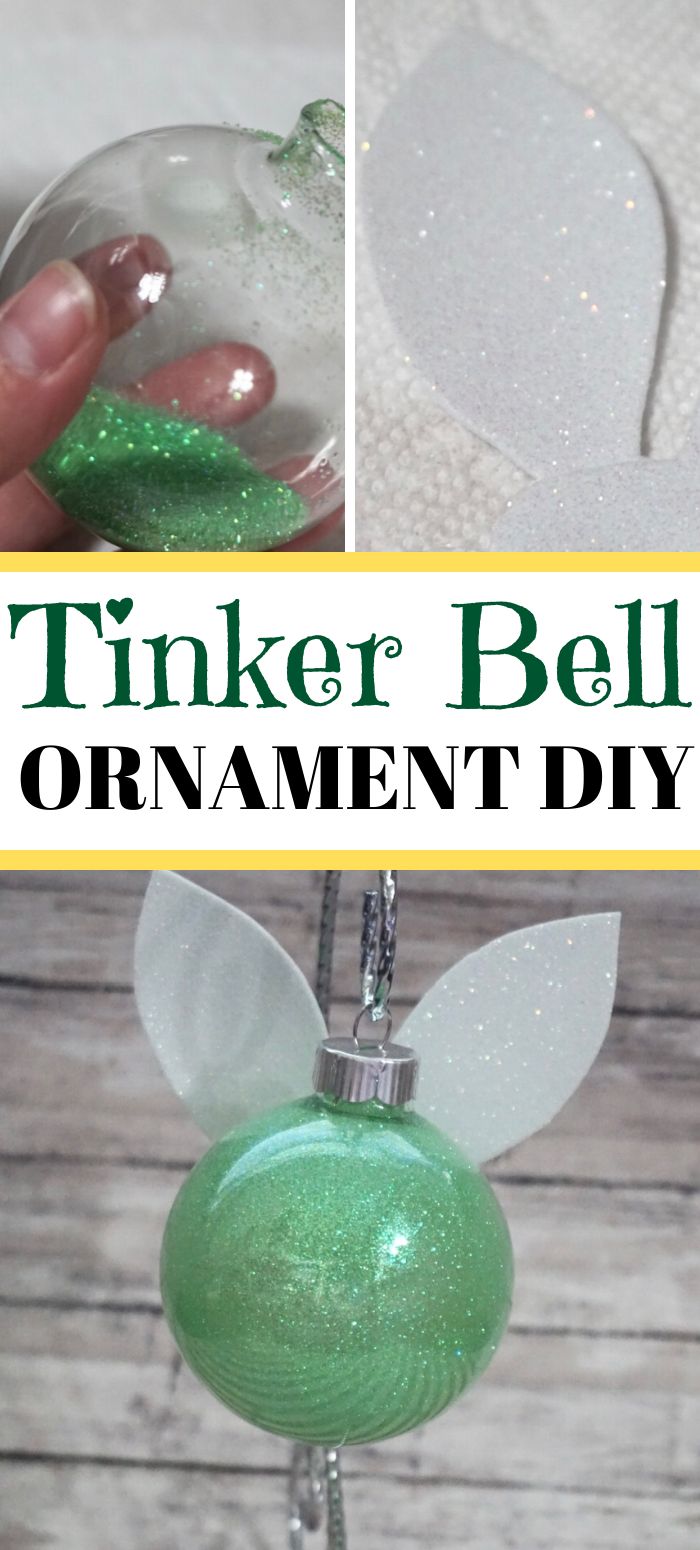 the tinker bell ornament diy is so easy to make