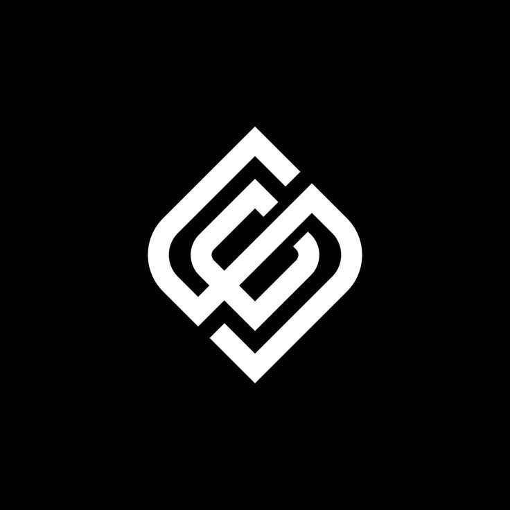 black and white logo with the letter s in it's center, on a dark background