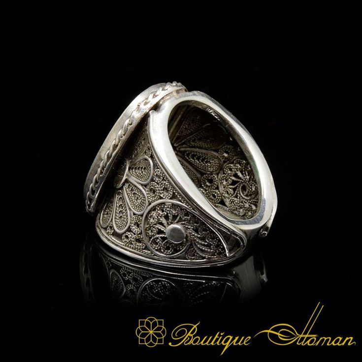 Filigree Basmala Islamic Ring Green Aqeeq-4 Traditional Silver Signet Ring For Ceremonial Use, Traditional Oval Signet Ring For Wedding, Traditional Hallmarked Filigree Ring For Wedding, Luxury Oval Filigree Ring With Intricate Design, Luxury Oval Signet Ring With Intricate Design, Luxury Signet Ring With Intricate Design As Gift, Traditional Oval Rings With Intricate Design, Artisan Jewelry With Intricate Design For Anniversary, Traditional Handmade Signet Ring For Ceremonial Use