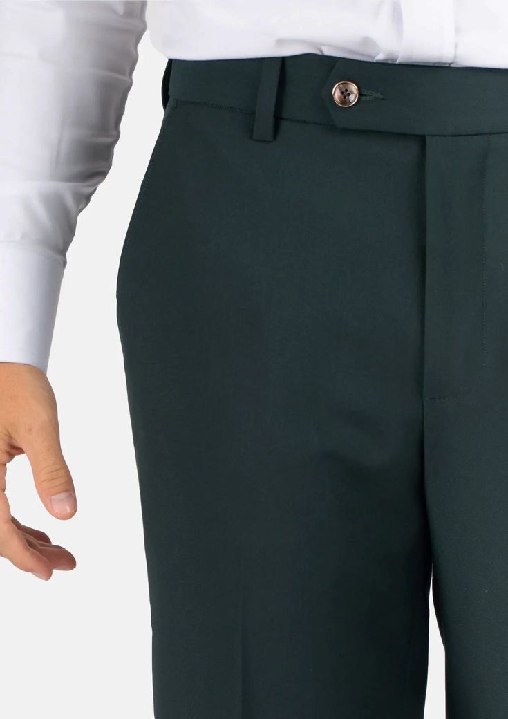 Make a statement with these Ellis Emerald Green Stretch Pants, crafted with sophisticated stretch cotton fabric. Step out with dapper sophistication in these unique custom made pants. Modern Formal Cotton Pants, Modern Formal Cotton Bottoms, Fitted Cotton Pants For Semi-formal Occasions, Elegant Green Tapered Leg Pants, Modern Cotton Business Pants, Green Formal Dress Pants With Tapered Leg, Formal Green Tapered Leg Dress Pants, Green Tapered Leg Dress Pants For Formal Occasions, Formal Stretch Cotton Dress Pants