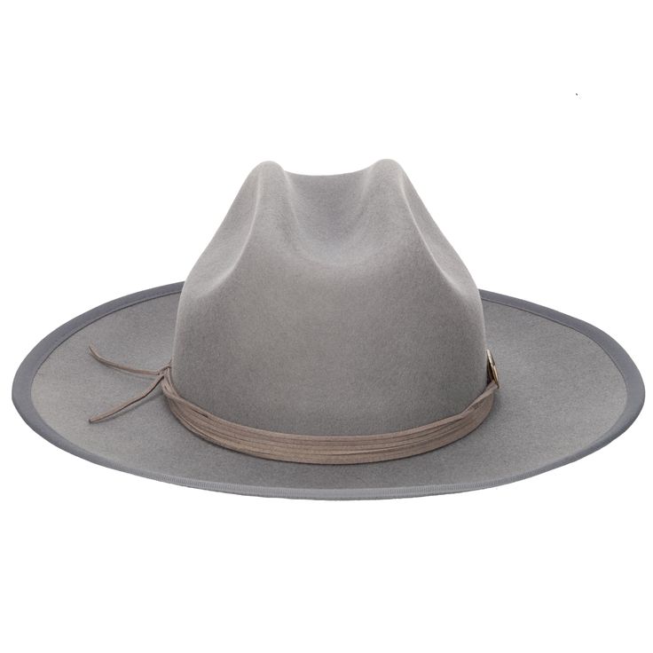 A hat so elevated that it will top off any of your outfit. Classic Cattleman rancher shape with a turn up brim. Soft Wool fabrication and traditional silhouette with a faux suede trim and antique brass detailing around the crown. Features : Brim Size: 3.5" 100% wool Women's one size ( 57 cm, 22.5 inches) Color : Grey Wool felt rancher with wrapped faux suede band and antique brass trim Fall Ranch Felt Hat With Curved Brim, Fur Felt Hat For Rodeo In Fall, Fur Felt Hat For Fall Rodeo, Fitted Wool Hat For Ranch, Western Fur Felt Fedora For Fall, Rigid Brimmed Felt Hat For Ranch, Fitted Brimmed Felt Hat For Ranch, Fur Felt Hat Bands For Ranch In Fall, Fur Felt Hat Bands For Ranch Use In Fall