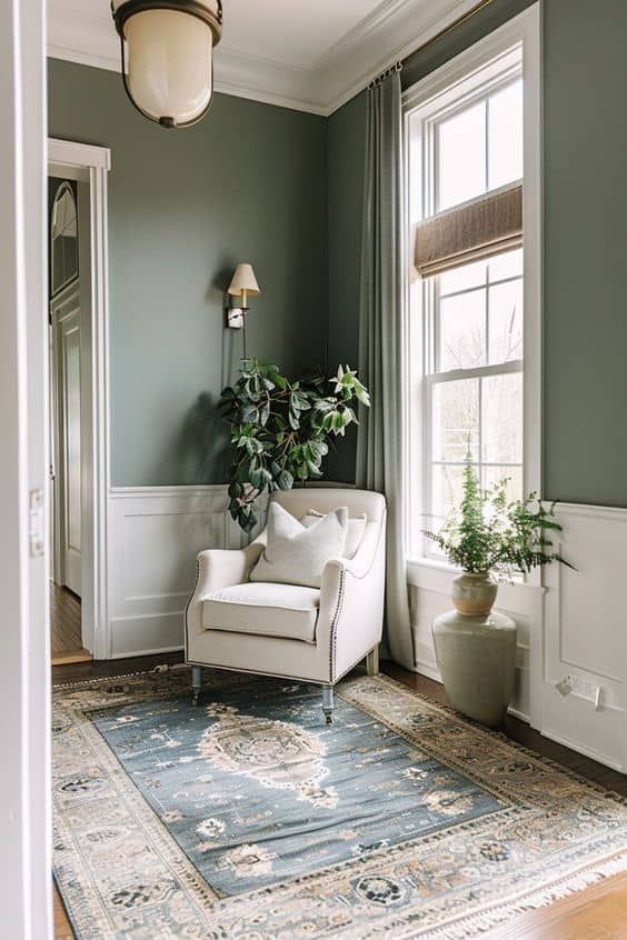 a living room filled with furniture and a rug