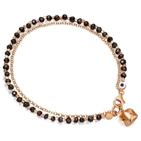 This Grown-Up Friendship Bracelet Features Hand-Cut Black Spinel Gemstones With A Little Parcel Charm Set In 18 Carat Rose Gold Plated Sterling Silver. Inspired By Treasured Talismans, This Bracelet Symbolises ‘Fortune And Abundance’ And Is Finished With Our Astley Clarke Signature Star-Set Lapis Lazuli. Black Spinel Bracelet, Mangalsutra Bracelet, Kohls Jewelry, Spinel Jewelry, Jewelry Friendship, Black Beaded Bracelets, Gold Pendant Jewelry, Bangles Jewelry Designs, Gold Jewelry Simple