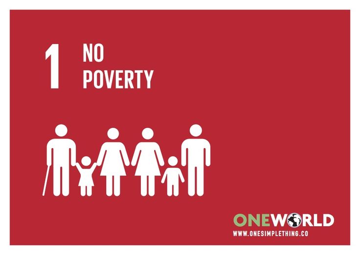 a red and white sign that says no poverty