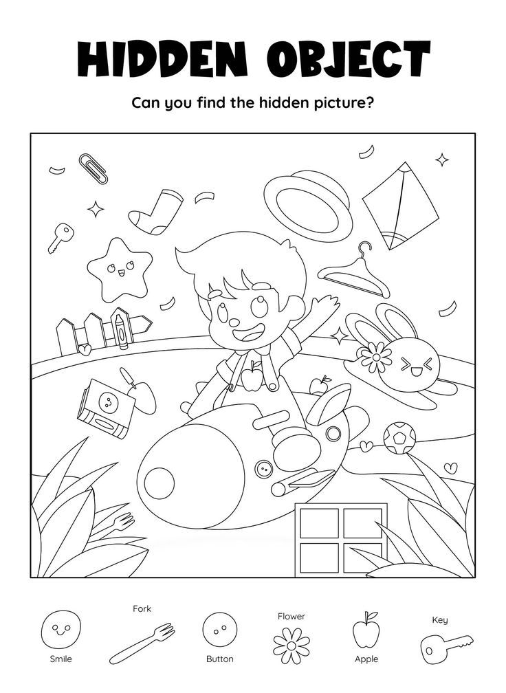 the hidden object worksheet for children to learn how to draw and color it