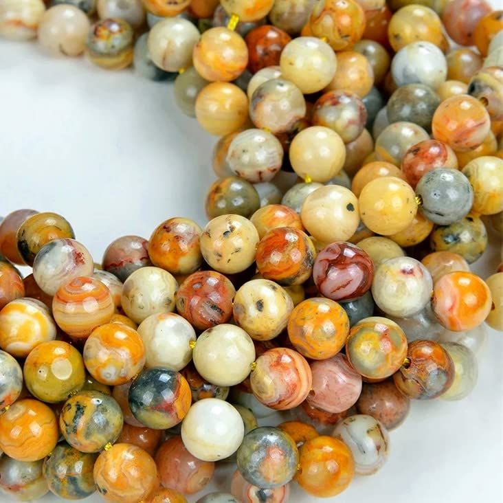 PRICES MAY VARY. Material: Natural Crazy Lace Agate Gemstone beads （Also known as Mexican Agate）, with Highly Polished, Smooth, Shiny Surface. Quantities and Size: 116 pcs, bead size 6mm hole size 1.0 mm. Fully drilled. Widely uses: Crazy Lace Agate Gemstone loose beads can used for necklace/earring/ bracelet making, gifts, home decoration, can help you ease your stress and smooth out your anxiety. Ideal gift for your friends, family members and for yourself. Crazy Lace Agate is called the Laugh Chakra Beads, Natural Stone Beads, Energy Stones, Crazy Lace Agate, Jade Beads, Beads For Jewelry Making, Beads For Jewelry, Agate Beads, Lace Agate