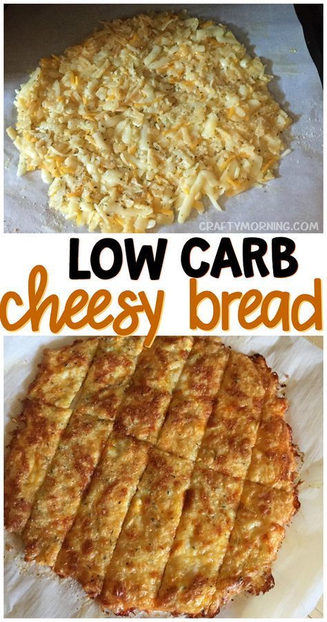 two different types of cheese bread on top of each other and the words zero carb cheesy bread below