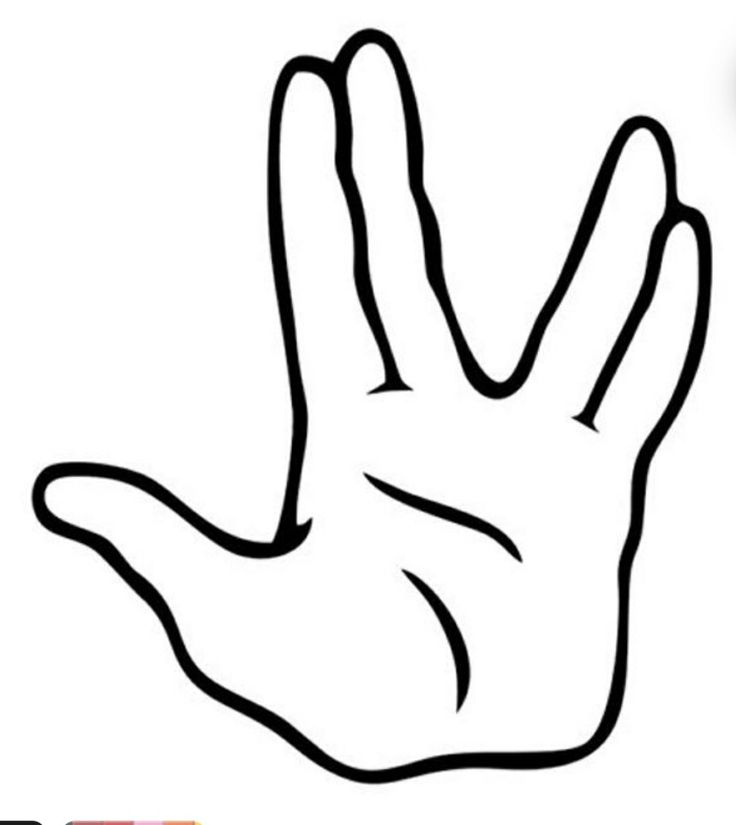 a drawing of a hand making the peace sign