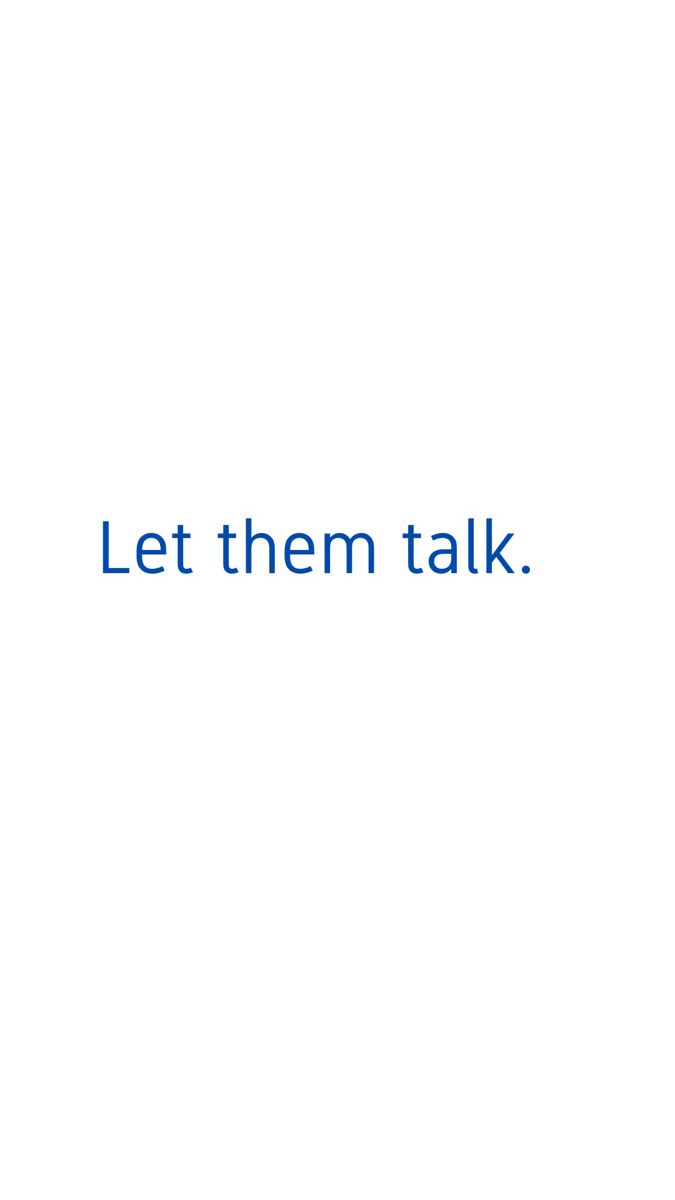 the words let them talk are written in blue