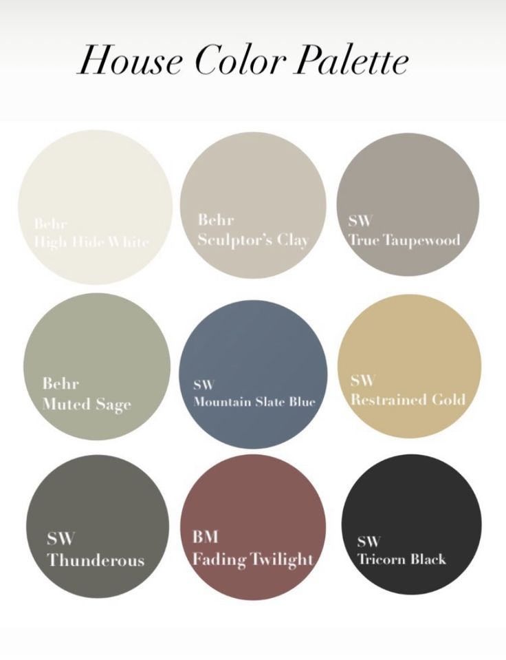 the house color palette is shown with different shades and colors for each room in the house