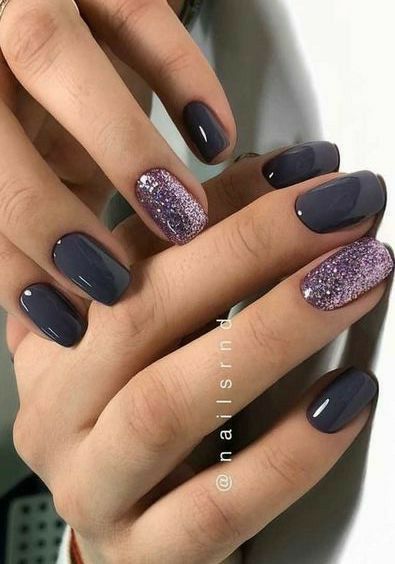 Nails With, Purple Nail Polish, Sns Nails, Nails Design With Rhinestones, Purple Nail, Dipped Nails, Pedicures, Fall Nail, Fancy Nails