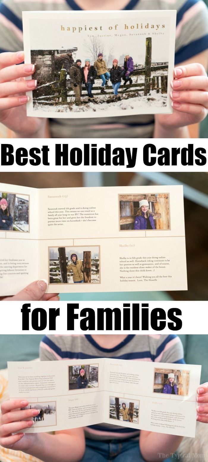 two pictures with the words best holiday cards for families on them and an image of people holding