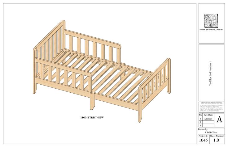 a wooden bed frame is shown with measurements