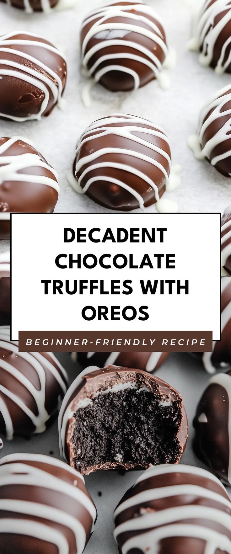 Image for Decadent Chocolate Truffles with Oreos Food For Movie Night, Simple Chocolate Dessert, Truffles Recipe Easy, Treats To Make At Home, Gluten Free Christmas Baking, Movie Nights At Home, Easy Chocolate Truffles, Chocolate Pastries, Bakery Pastries