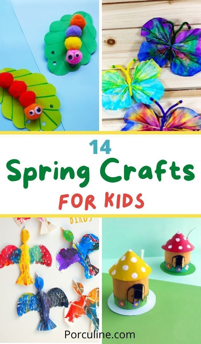 four different crafts for kids to make