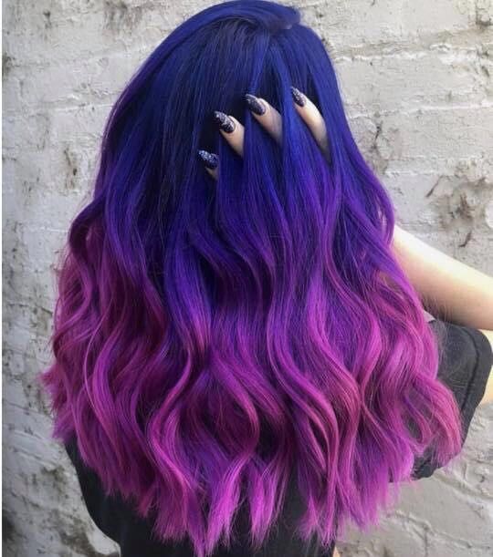 Purple And Blue Ends Of Hair, Bisexual Wallpaper, Diy Ombre Hair, Pulp Riot Hair Color, Brown Ombre Hair, Cute Hair Colors, Ombre Hair Blonde, Hair Color Crazy, Beautiful Hair Color