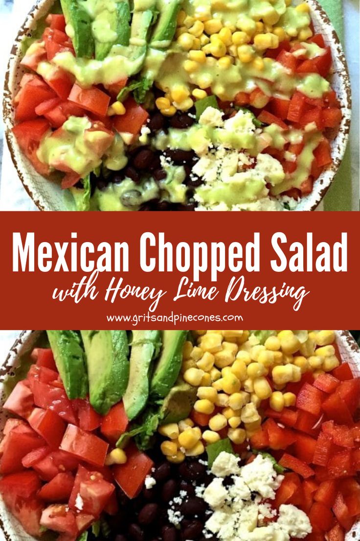 mexican chopped salad with honey lime dressing