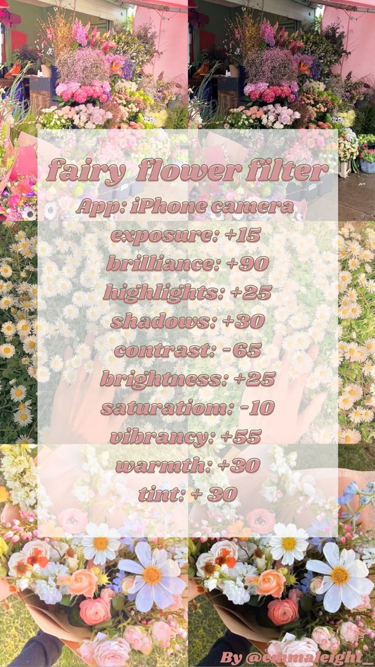 a collage of photos with flowers in the background and text that reads fairy flower shop