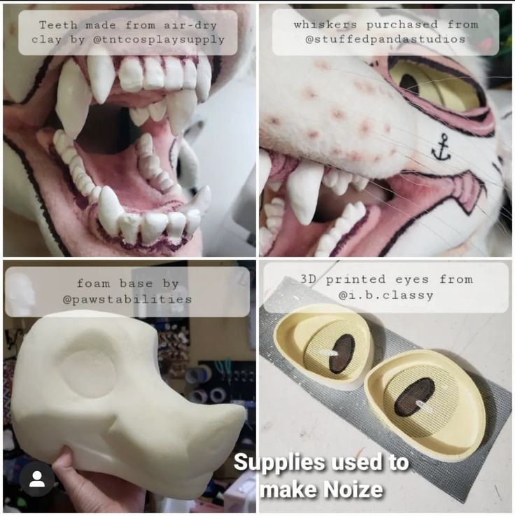 instructions on how to make an animal head out of fake toothpaste and glue