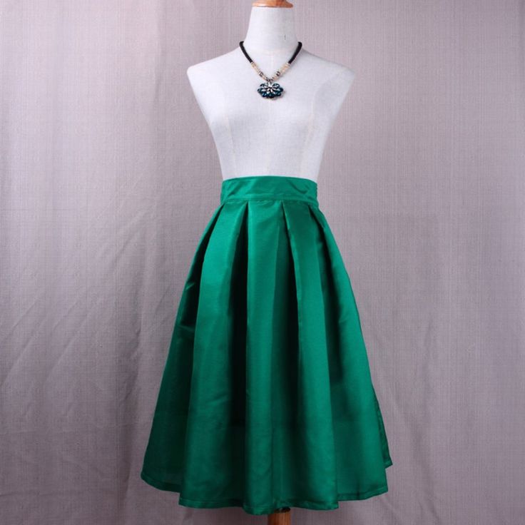 High Waist Pleated Polyester Skirt Size (In Cm) Waist Length S 68 64 M 73 64.5 L 78 65 Xl 83 65.5 Xxl 88 66 Green Lined Midi Pleated Skirt, Green Midi Pleated Skirt For Party, Green Pleated Full Skirt For Spring, Chic Green Knee-length Pleated Skirt, Green Skirt For Party, Green Solid Color Skirt For Party, Chic Green Full Skirt, Green Solid Color Party Skirt, Green Pleated Full Skirt