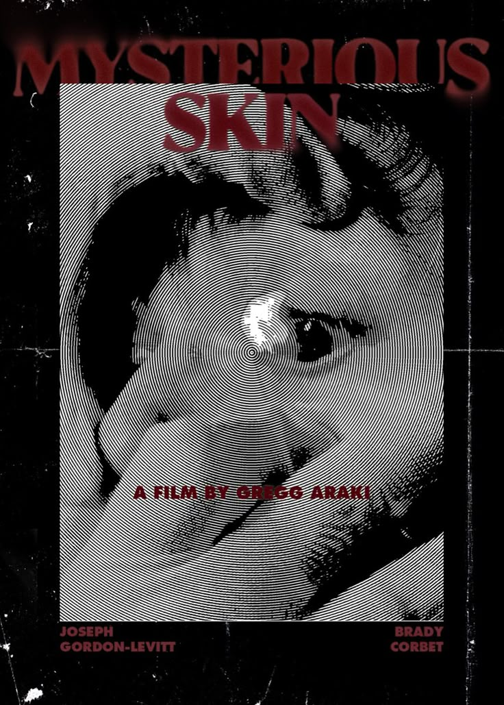 a movie poster for the film mysterious skin with an image of a woman's face